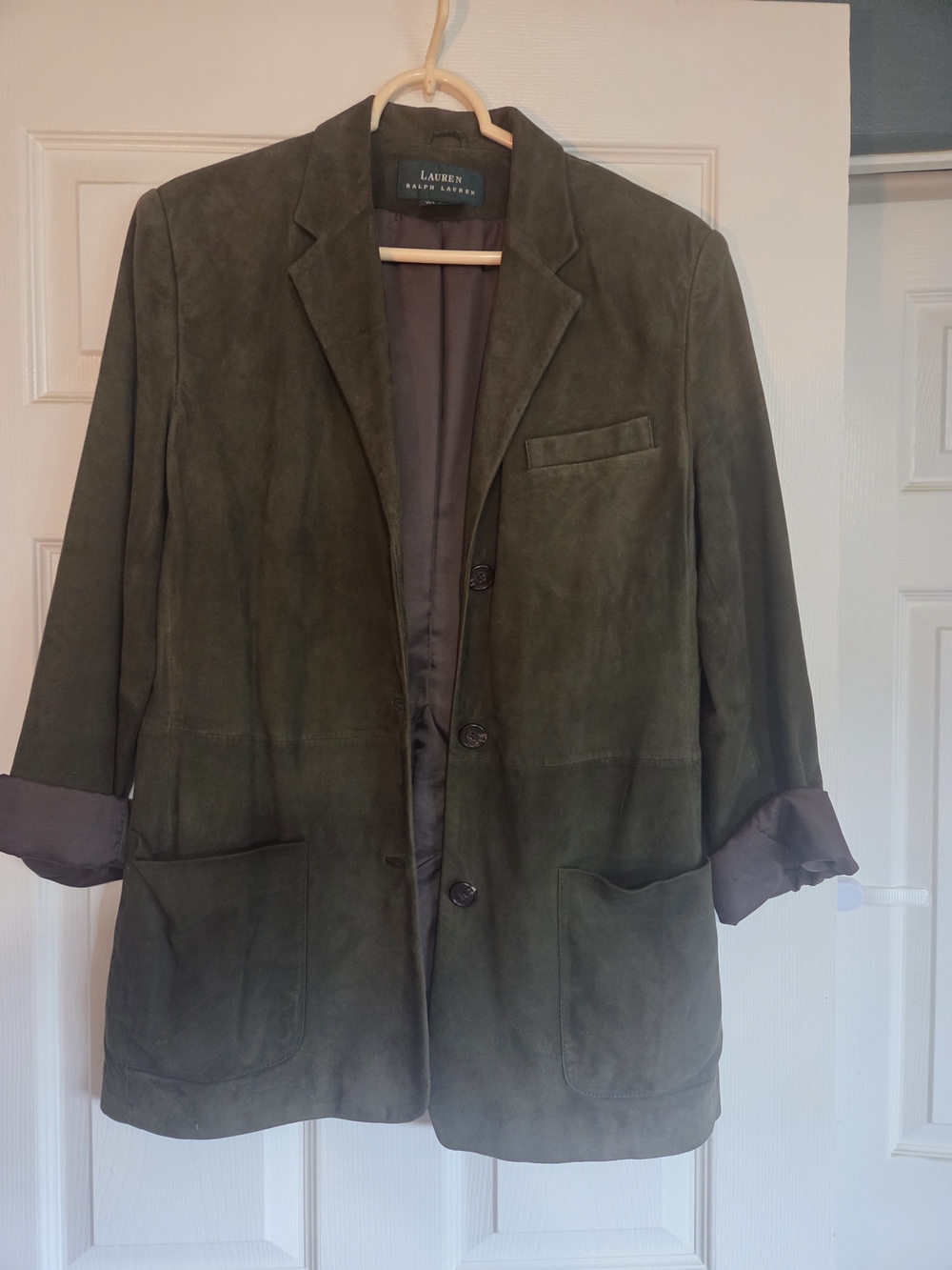 Lauren Ralph Lauren Olive Suede Blazer Jacket - Women's